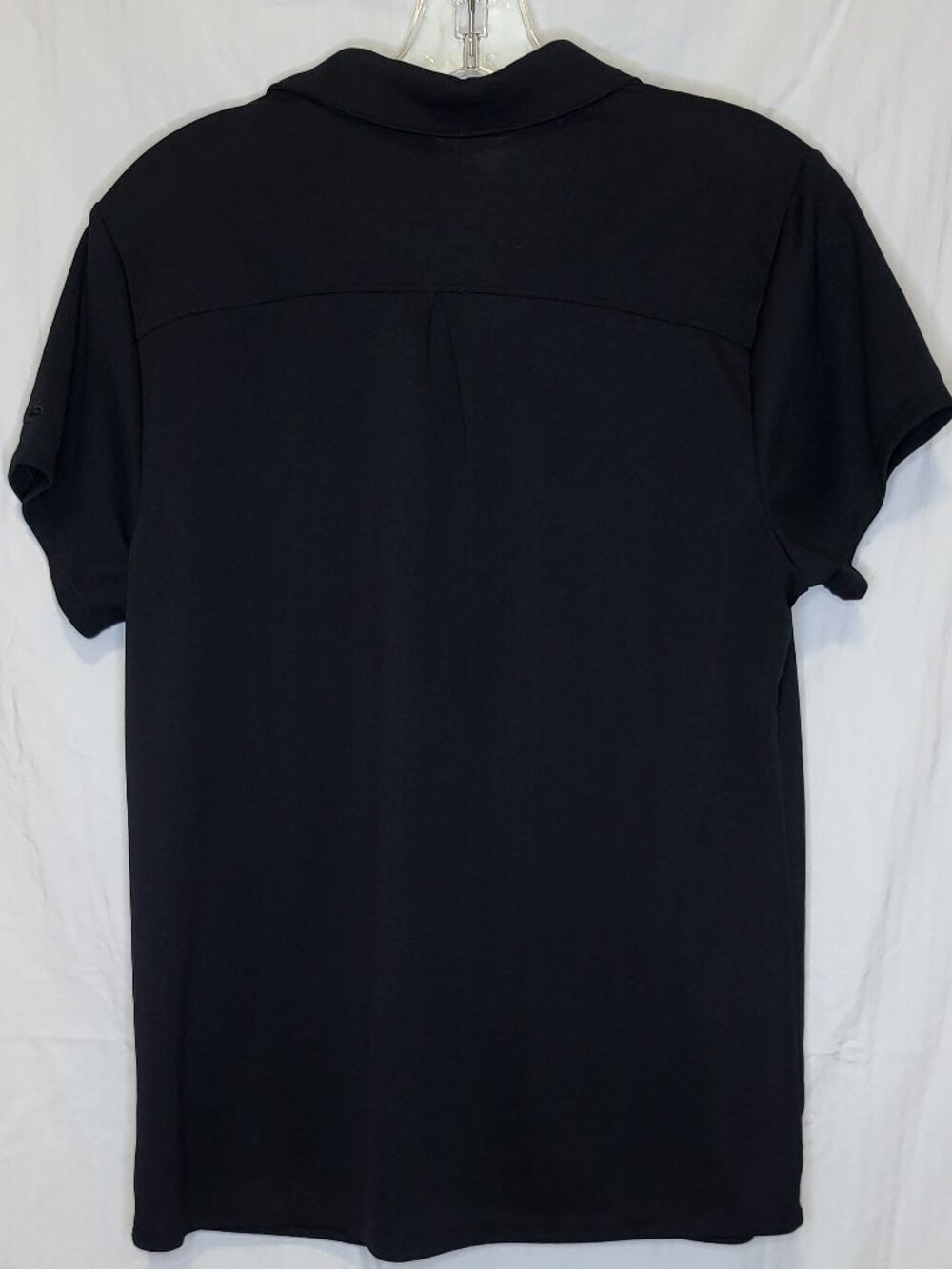Champion Women's Performance Polo Shirt Black White Accent Semi-Fitted Large - Picture 2 of 4